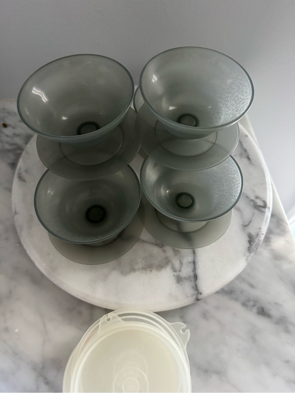 "Vintage Tupperware Smokey Grey Dessert Cups-set of 6 - Picture 3 of 5